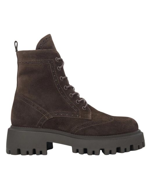 ESTRO Brown Lace-Up Boots
