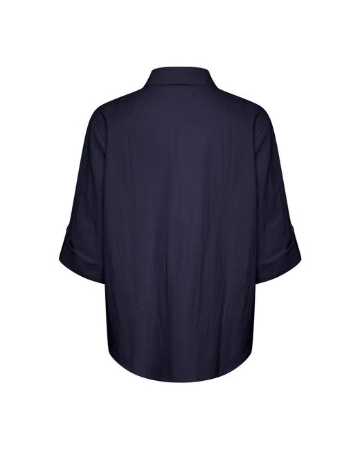 Saint Tropez Overhemden ,Blauw ,Katoen Zalinda Sz Shirt in het Blue