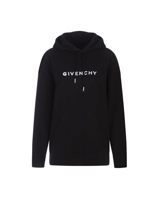 Givenchy Black Schwarzer oversized hoodie mit logo