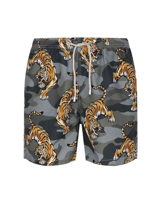 Mc2 Saint Barth Tiger print badehose multigrau in Blue für Herren