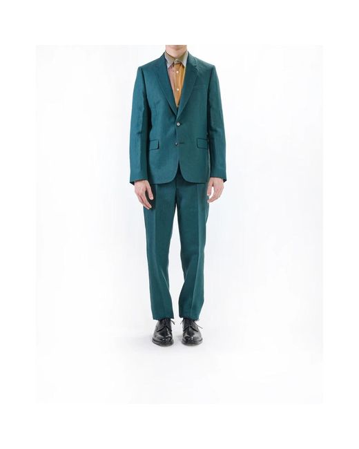 Paul Smith Kostuums ,Groen ,Linnen Groen Linnen Pak Soho Stijl in het Blue voor heren