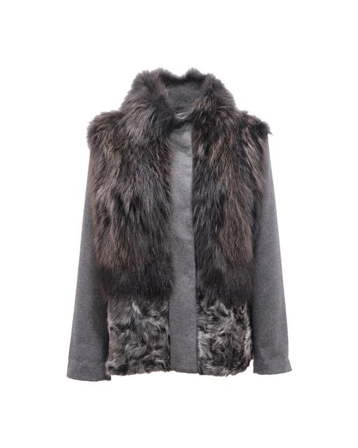 Bully Gray Faux Fur & Shearling Jackets