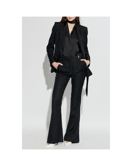 Versace Overhemden ,Zwart ,Satijn Satijnen Lavallière Blouse in het Black