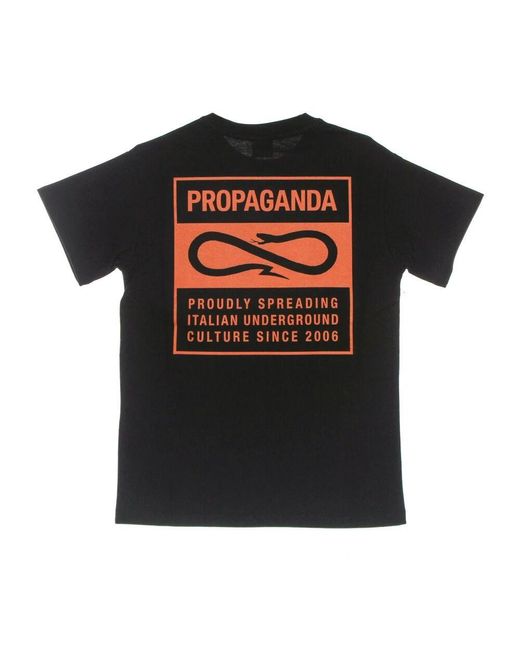 Propaganda Schwarzes Tee Mit Besticktem Label in Black für Herren