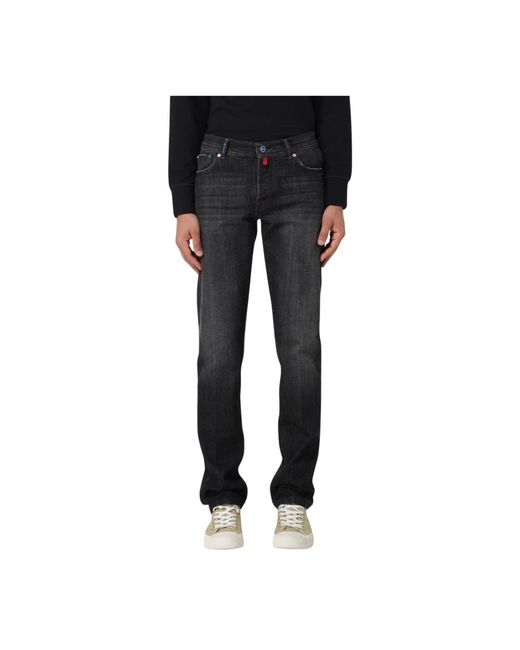 Kiton Straight Leg Jeans in het Black voor heren