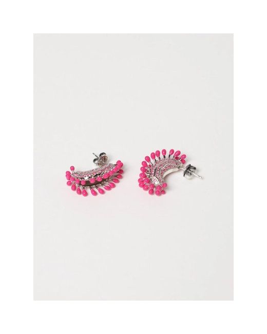 Bottega Veneta Pink Fuchsia Halfmoon Statement Ohrringe