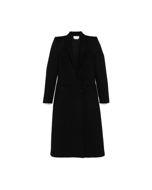 Alexander McQueen Black Single-Breasted Coats
