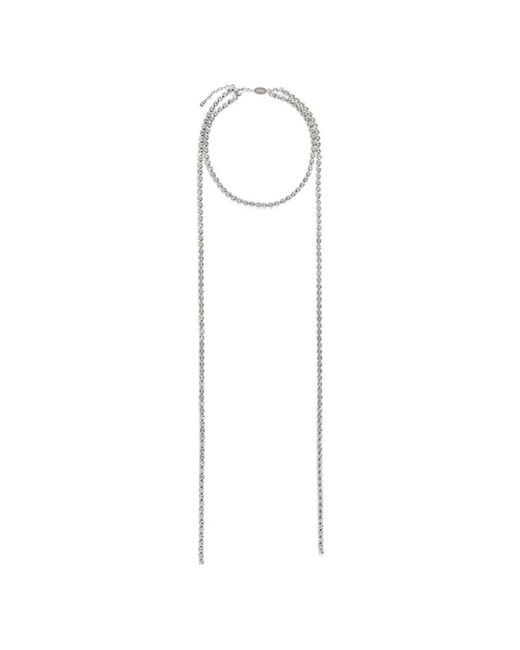 DSquared² White Halskette Metall Strass