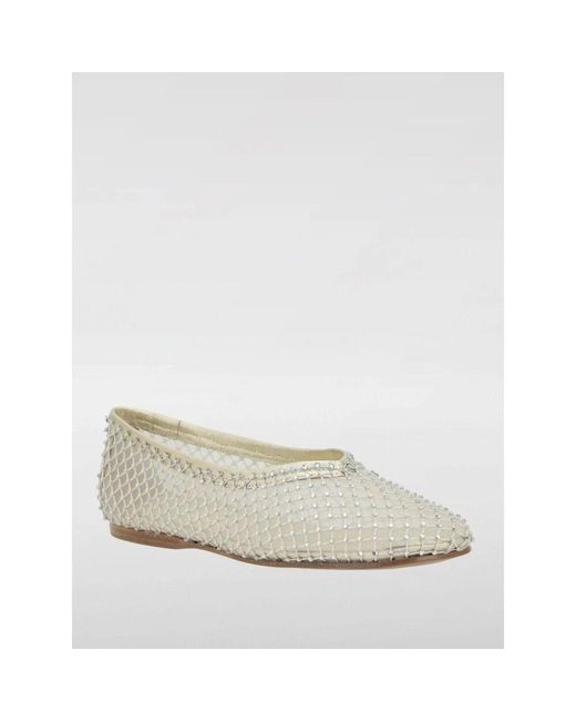 Forte Forte White Graue Crystal Mesh Ballerina Flats
