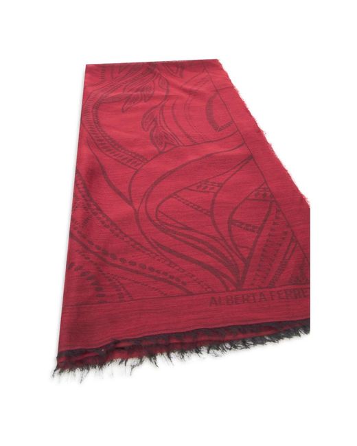 Alberta Ferretti Red Winter Scarves