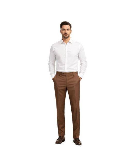Franzese Collection Brown Suit Trousers for men