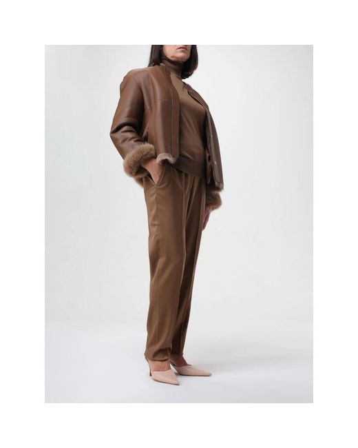 Kiton Brown Slim-Fit Trousers