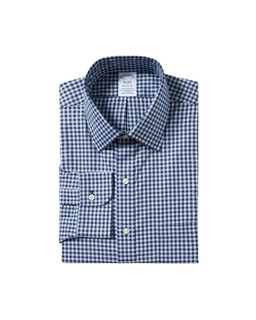Brooks Brothers Blaues navy gingham regular fit non-iron hemd mit ainsley-kragen in Blue für Herren