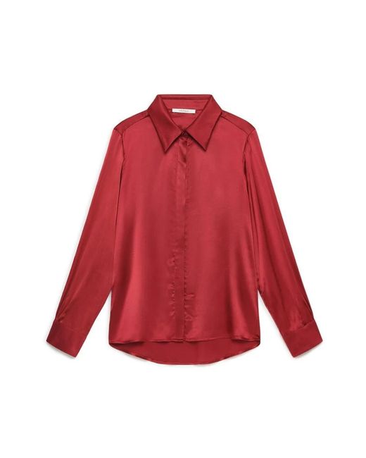 Maliparmi Overhemden ,Rood ,Satijn Silk Satin Shirt in het Red