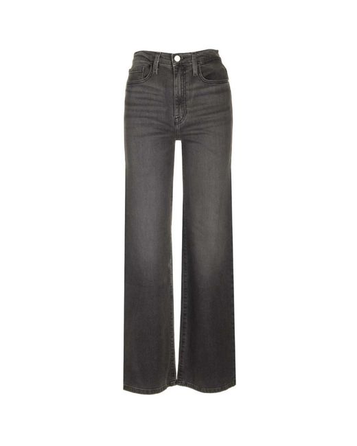 FRAME Gray Straight Fit Jeans