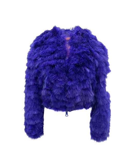 DSquared² Blue Faux Fur & Shearling Jackets