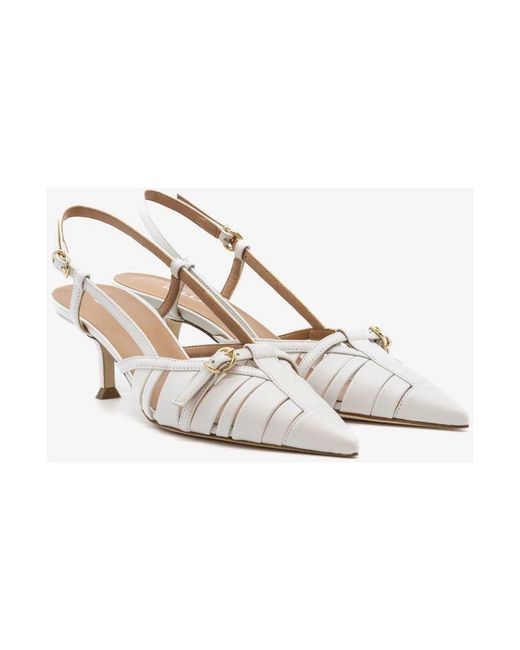 Lella Baldi White Slingback Pump