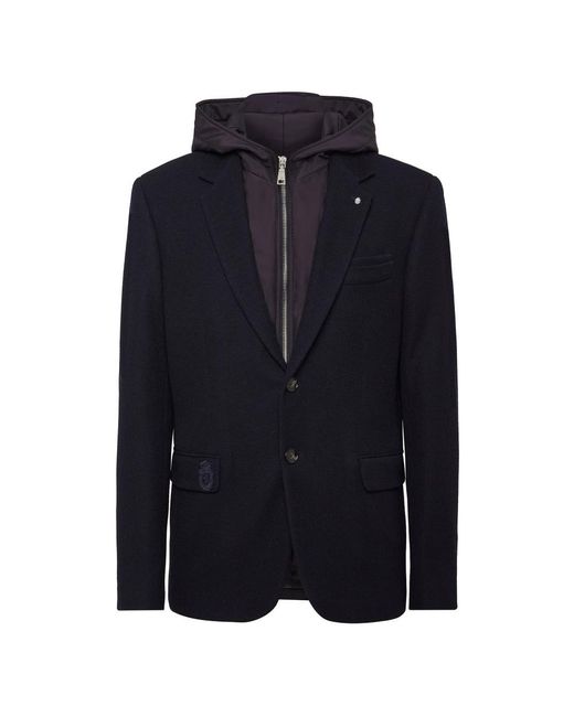 Billionaire Jassen ,Blauw ,Katoen Blazerjas Met Hoodie in het Blue voor heren