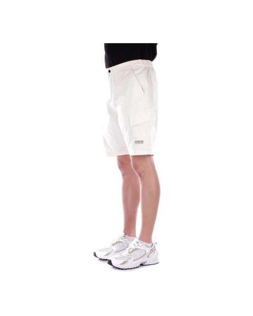 Barbour Creme shorts reißverschluss knöpfe taschen in Natural für Herren