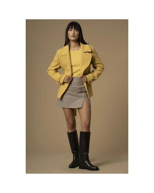 Kocca Metallic Belted Coats