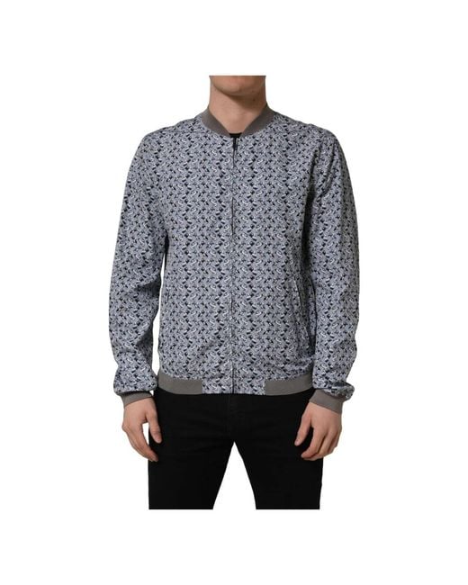 Dolce & Gabbana Gray Bomber Jackets for men