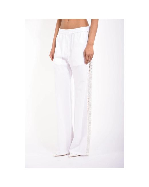 MSGM Broeken ,Wit ,Katoen Wide Broeken in het White