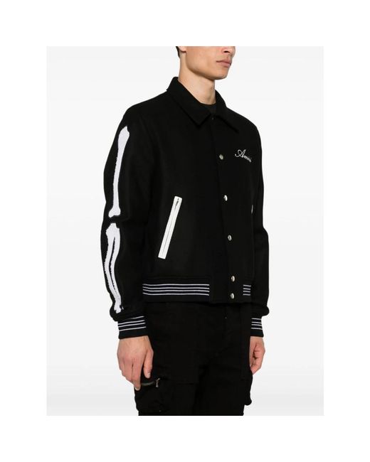 Amiri Jassen ,Zwart ,Wol Luxe Zwart & Wit Wollen Jas in het Black voor heren