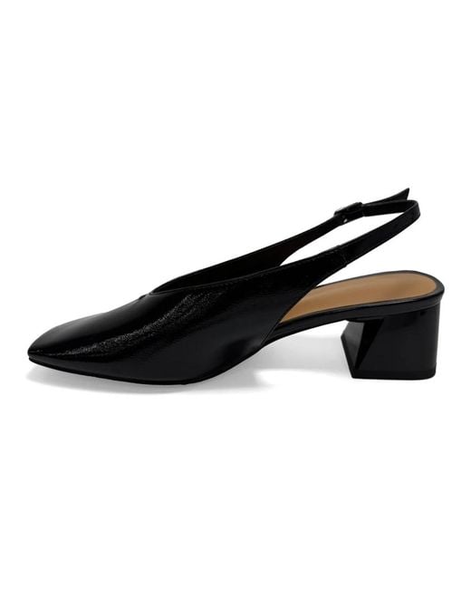 Linda Baumann Black Heeled Mules