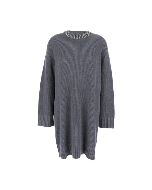 Pinko Gray Knitted Dresses