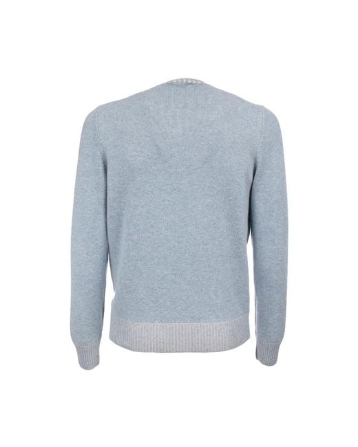 Gran Sasso Blue Cashmere Knitwear for men
