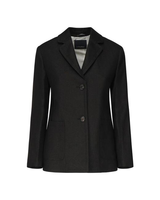 Max Mara Jassen ,Zwart ,Linnen Zwarte Arrigo Jas in het Black