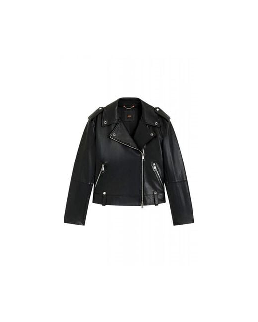 HUGO Black Leather Jackets