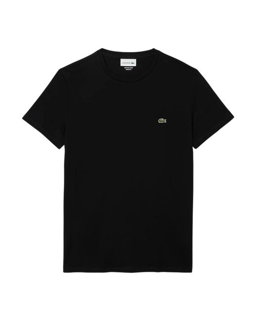 Lacoste Tops ,Bruin ,Katoen Pima Katoenen T-Shirt in het Black voor heren