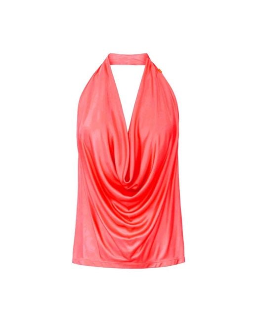 Elisabetta Franchi Red Sleeveless Tops