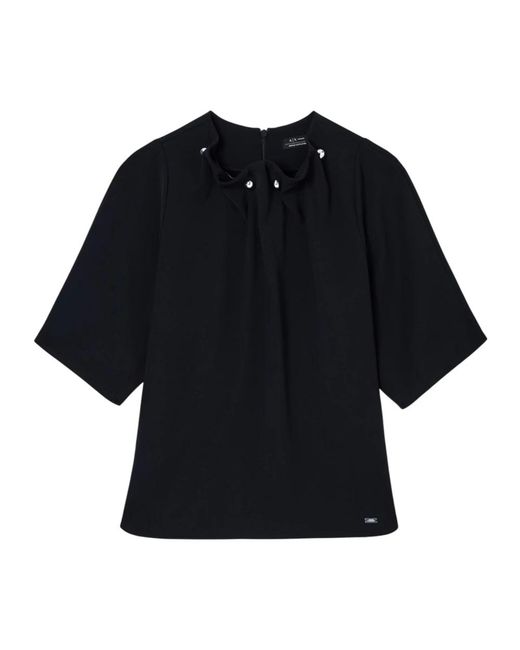 ARMANI EXCHANGE Overhemden ,Zwart ,Polyester Blouse Met Studs in het Black