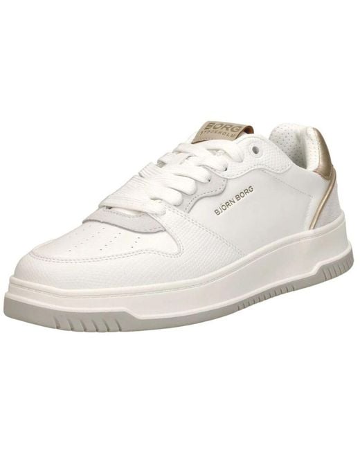 Björn Borg White Weiß/Sand Leder Sneaker