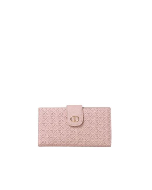 Twinset Pink Monogramm Rosa Geldbörse Für Frauen
