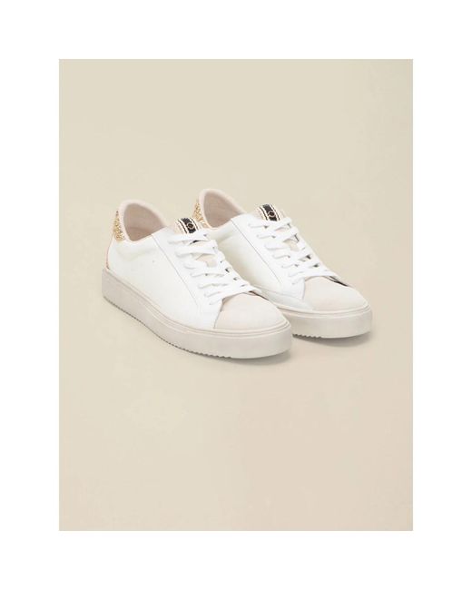 Oltre White Ledersneaker Mit Glitzer