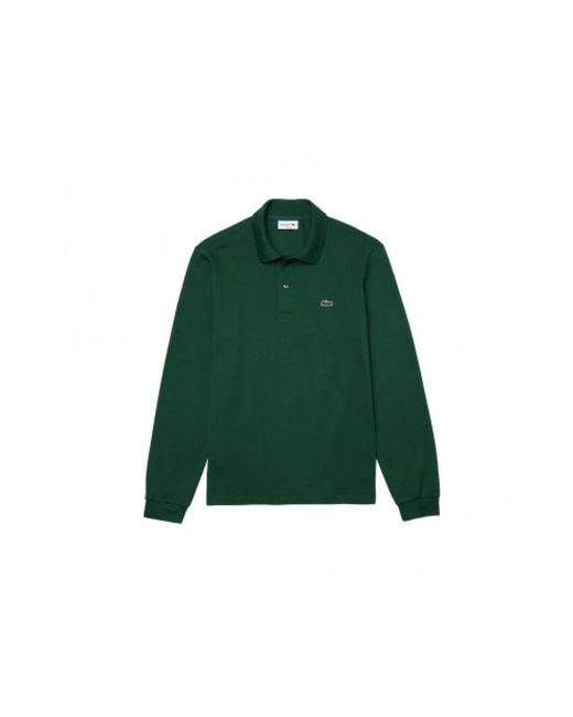 Lacoste Tops ,Groen ,Katoen Klassiek Poloshirt Met Lange Mouwen in het Green voor heren