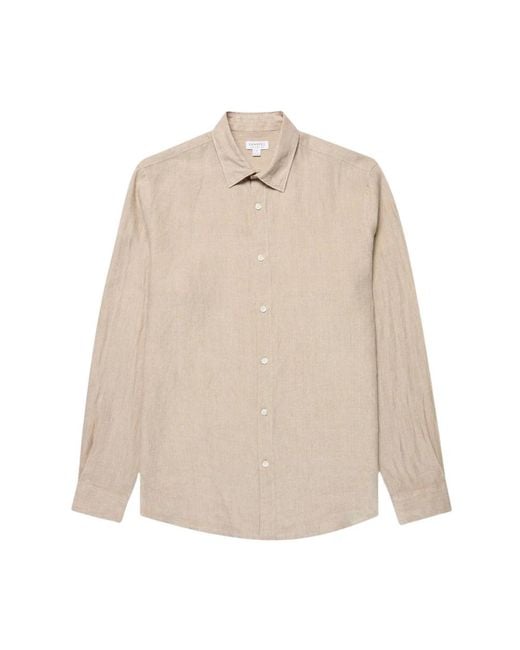 Sunspel Casual Hemden in het Natural voor heren
