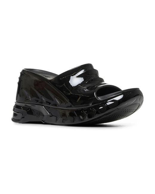 Givenchy Black Schwarze Sandalen Mit 4G Logo Prägung