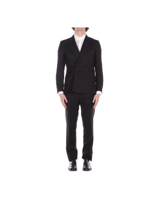 Tagliatore Black Double Breasted Suits for men