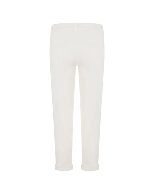 Cambio White Slim-Fit Trousers
