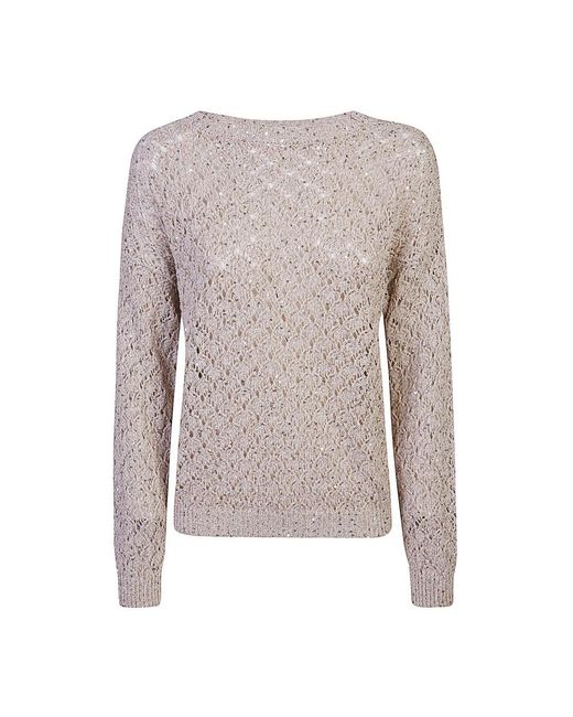 Round-Neck Knitwear Eleventy de color Brown