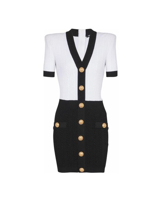 Knitted Dresses Balmain de color Black