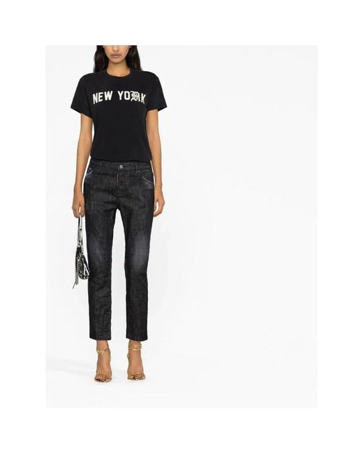 DSquared² Jeans ,Zwart ,Katoen Pantalone 5 Pocket Skinny Jeans in het Black
