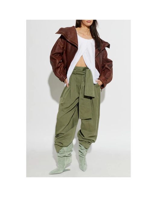 Leather Jackets Balmain de color Brown