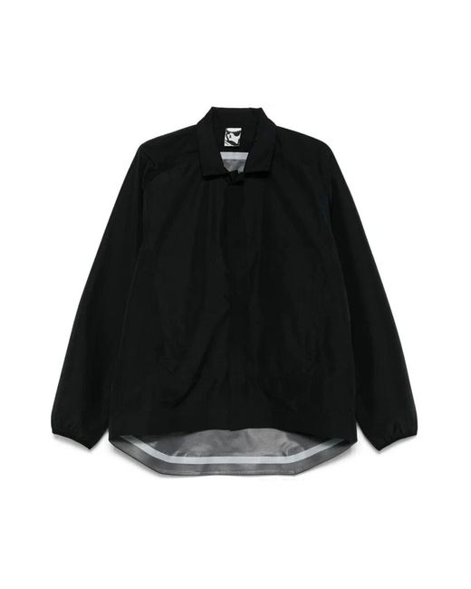GR10K Blaue Ländliche Hemdjacke Mit Elastischen Bündchen in Black für Herren