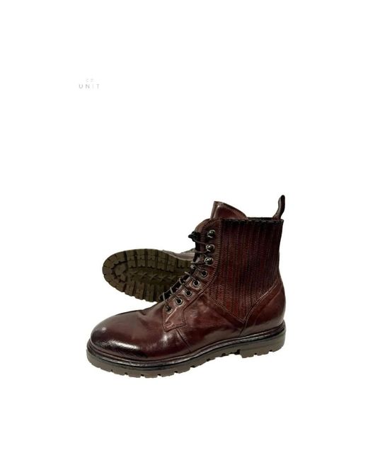 LEMARGO Brown Lace-Up Boots for men