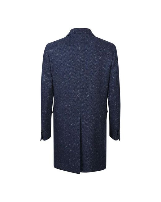 Etro Blue Single-Breasted Coats for men